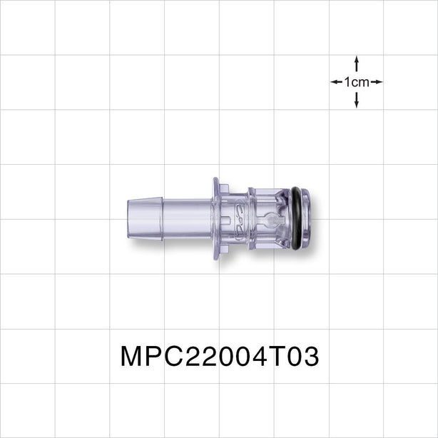 MPC™ Connector, Insert, Non-Valved, Barbed - Fits 1/4 inch ID Tubing (0.25 inch, 6.35 mm) - MPC22004T03