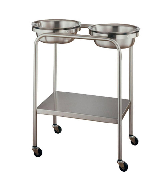 Umf Medical Double-Basin Solution Stand with Shelf, 7 qt. - MPH08BS04C