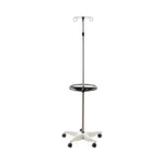 Pryor Stainless Steel Five Poles IV Stand, 5 Leg, 4 Hooks, Light Duty, 25" Dia. Base - MPH08IV328