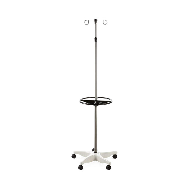 Pryor Stainless Steel Five Poles IV Stand, 5 Leg, 4 Hooks, Light Duty, 25" Dia. Base - MPH08IV328