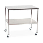 Mid Central Medical Stainless Steel Instrument Tables w/Shelf MCM502 - 1.0 Each