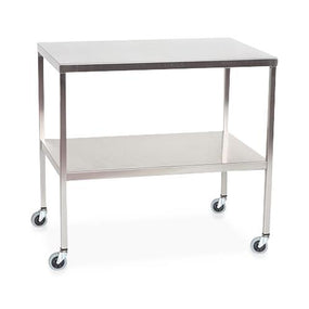 Mid Central Medical Stainless Steel Instrument Tables w/Shelf MCM502 - 1.0 Each