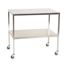 Mid Central Medical Stainless Steel Instrument Tables w/Shelf MCM506 - 1.0 Each