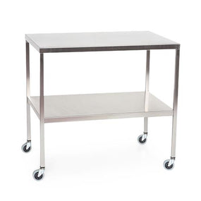 Mid Central Medical Stainless Steel Instrument Tables w/Shelf MCM507 - 1.0 Each