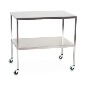 Mid Central Medical Stainless Steel Instrument Tables w/Shelf MCM508 - 1.0 Each