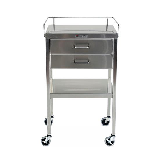 Mid Central Medical Utility Table, Two Drawer with Rail - MPH08MCM521