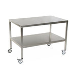 Stainless Steel Tables with Two Shelves and Casters - MCM585S-CA - 1 Each - MDL-MPH08MCM585SC