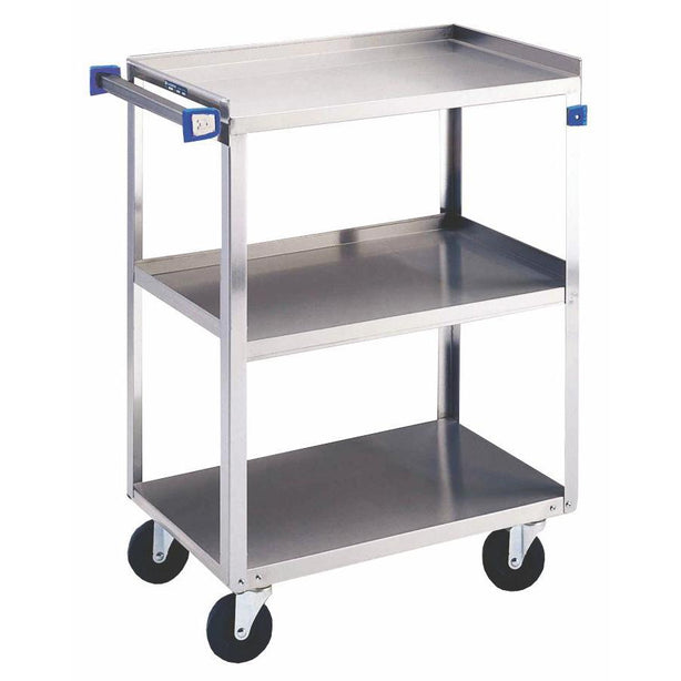 Lakeside Medium Duty Stainless Steel 444 Medium-Duty Stainless-Steel Utility Cart, 500 lb., 3 Shelves, 22.375" x 39.25" x 37.25" - MDL-MPH444 - 1 Each