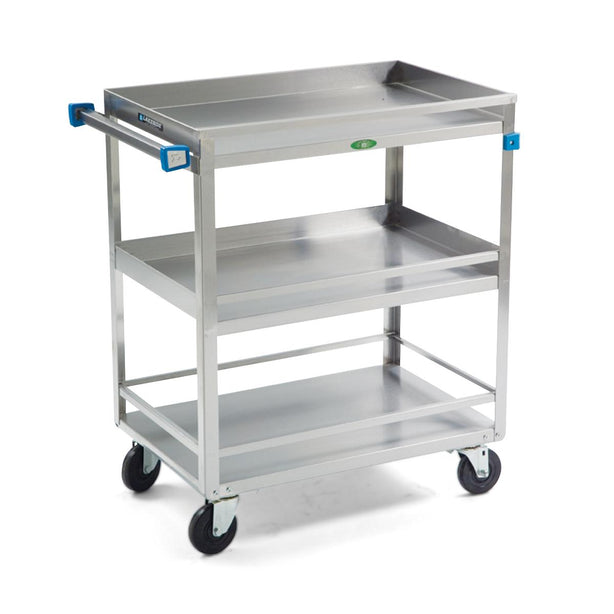 Lakeside Medium Duty Stainless Steel 526 Medium-Duty Stainless-Steel Utility Cart, 500 lb., 3 Shelves with Guard Rails - MDL-MPH526 - 1 Each
