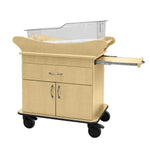 Amico Marco Closed Door Storage Bassinet with 1 Drawer, 1 Cabinet and Pullout Table, Hard Rock Maple - BB-MMDD-01-HMP - 1 Each