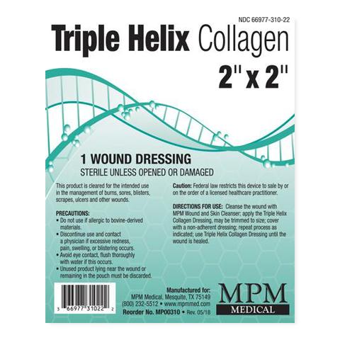 Triple Helix Collagen Wound Dressings - MP00310 - 5 Each - MDL-MPVMP00310