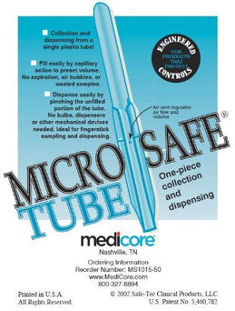 Medicore Microsafe Capillary Tubes MS1015-10 - 10.0 Each