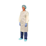 Aami Level 2 Full-Back Sms Isolation Gown with Elastic Wrists, Yellow, Universal, Precept - 51177 - 100 Each