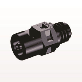 Threaded Connector, Barbed, Black, 100/Bag - Fits 1/16 inch ID Tubing (0.063 inch, 1.59 mm) x Tapered 10-32 UNF - MS231
