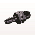 Threaded Connector, Barbed, Black, 100/Bag - Fits 3/32 inch ID Tubing (0.094 inch, 2.38 mm) x Tapered 10-32 UNF - MS331