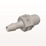 Threaded Connector, Barbed, Natural, 100/Bag - Fits 3/32 inch ID Tubing (0.094 inch, 2.38 mm) x Tapered 10-32 UNF - MS3