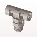 Threaded T Connector, Barbed, Natural, 100/Bag - Fits 1/16 inch ID Tubing (0.063 inch, 1.59 mm) x Tapered 10-32 UNF - MT2