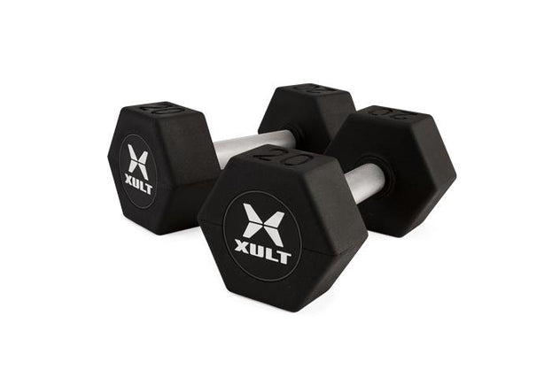Johnson Health Tech Co., Ltd. XULT Urethane Hex Dumbbells XT-55-100URE-HEX 1.0 Set-MDL-MTXXT100STB