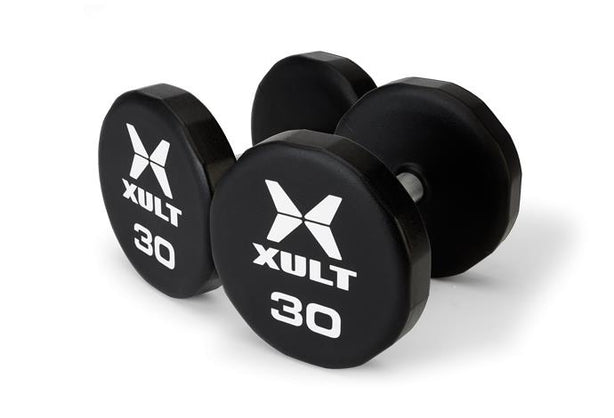Johnson Tech XULT Urethane Multi-Sided Dumbbell Set, Black Plus, 100 lb. - XT-55-100URE-MTI-P - 1 Set