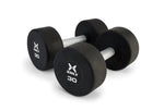 Johnson Tech XULT Round Rubber Dumbbell Set, Black, 2.5-37.5 lb. Pairs - XT-7.5-37.5RBR-RND - 1 Set