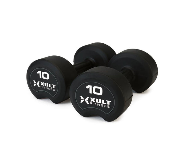 Johnson Tech XULT Rubber Studio Dumbbell Pair, Black, 2-20 lb. - XT-02-20RBR-STU - 1 Set
