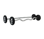 Johnson Tech XULT Urethane Multi-Sided Barbell, EZ-Curl, Black Plus, 20-110 lb. - XT-650-URE-BBEZM-P - 1 Each