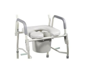 Drive Devilbiss Healthcare, Inc. K. D. Deluxe Drop-Arm Steel Commodes 11125-PS - 1.0 Each - MDL-MZI11125PS