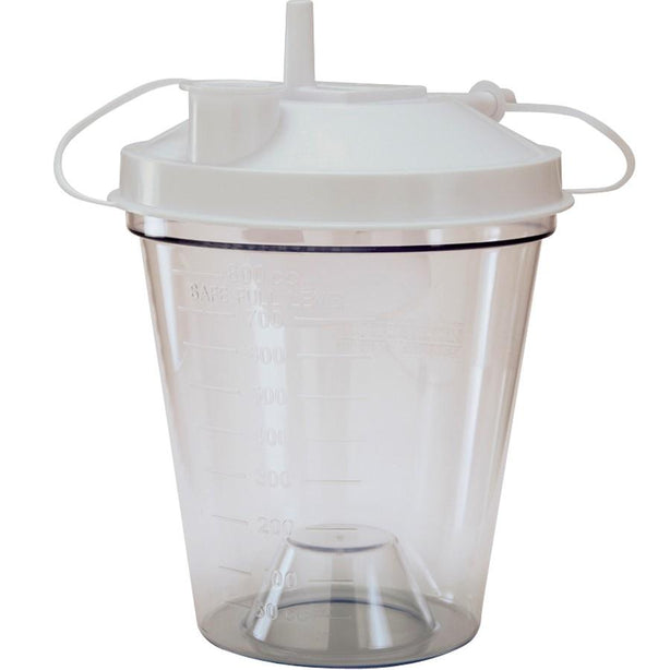Drive Devilbiss 610-48BP Suction Canister with Lid, Disposable, 800 cc - MDL-MZI61048BP - 48 Each