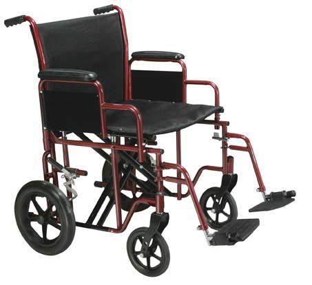 Bariatric Heavy-Duty Transport Wheelchairs - BTR22-R - 1 Each - MDL-MZIBTR22R
