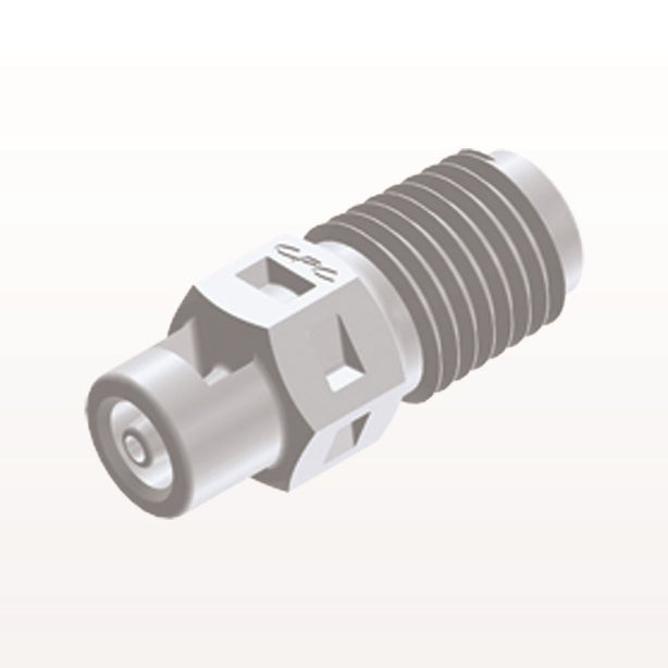 Threaded Connector, Barbed, White, 100/Bag - Fits 1/16 inch ID Tubing (0.063 inch, 1.59 mm) x 1/16" NPT - N2S230