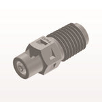 Threaded Connector, Barbed, Natural, 100/Bag - Fits 1/16 inch ID Tubing (0.063 inch, 1.59 mm) x 1/16" NPT - N2S2