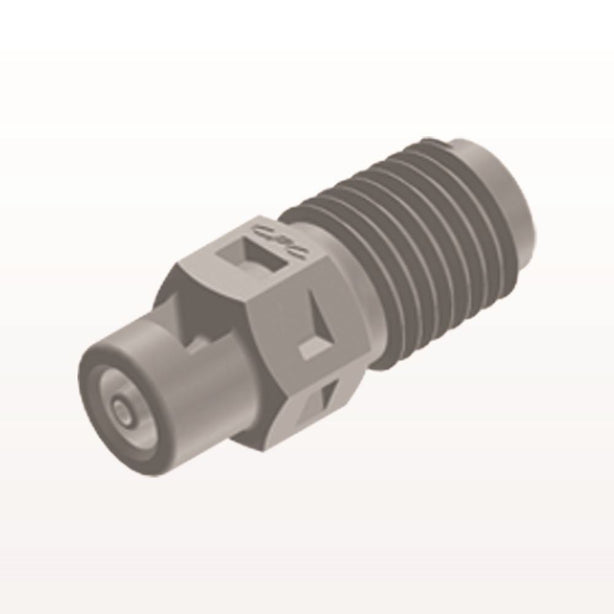Threaded Connector, Barbed, Natural, 100/Bag - Fits 1/16 inch ID Tubing (0.063 inch, 1.59 mm) x 1/16" NPT - N2S2