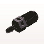 Threaded Connector, Barbed, Black, 100/Bag - Fits 3/32 inch ID Tubing (0.094 inch, 2.38 mm) x 1/16" NPT - N2S331