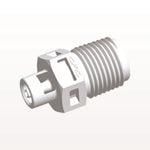 Threaded Connector, Barbed, White, 100/Bag - Fits 1/16 inch ID Tubing (0.063 inch, 1.59 mm) x 1/8" NPT - N4S230