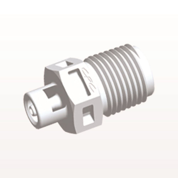 Threaded Connector, Barbed, White, 100/Bag - Fits 1/16 inch ID Tubing (0.063 inch, 1.59 mm) x 1/8" NPT - N4S230