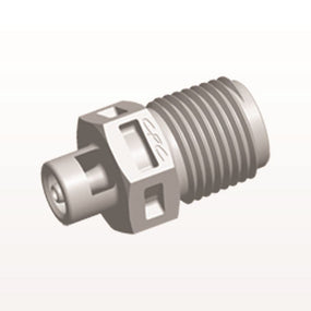 Threaded Connector, Barbed, Natural, 100/Bag - Fits 1/16 inch ID Tubing (0.063 inch, 1.59 mm) x 1/8