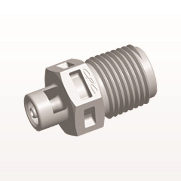 Threaded Connector, Barbed, Natural, 100/Bag - Fits 1/16 inch ID Tubing (0.063 inch, 1.59 mm) x 1/8" NPT - N4S2