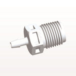 Threaded Connector, Barbed, White, 100/Bag - Fits 3/32 inch ID Tubing (0.094 inch, 2.38 mm) x 1/8" NPT - N4S330