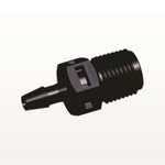 Threaded Connector, Barbed, Black, 100/Bag - Fits 1/8 inch ID Tubing (0.125 inch, 3.18 mm) x 1/8" NPT - N4S431