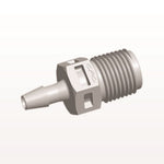 Threaded Connector, Barbed, Natural, 100/Bag - Fits 1/8 inch ID Tubing (0.125 inch, 3.18 mm) x 1/8" NPT - N4S4