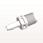 Threaded Connector, Barbed, White, 100/Bag - Fits 5/32 inch ID Tubing (0.156 inch, 3.97 mm) x 1/8" NPT - N4S530