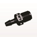 Threaded Connector, Barbed, Black, 100/Bag - Fits 5/32 inch ID Tubing (0.156 inch, 3.97 mm) x 1/8" NPT - N4S531