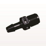 Threaded Connector, Barbed, Black, 100/Bag - Fits 3/16 inch ID Tubing (0.188 inch, 4.76 mm) x 1/8" NPT - N4S631
