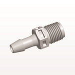 Threaded Connector, Barbed, Natural, 100/Bag - Fits 3/16 inch ID Tubing (0.188 inch, 4.76 mm) x 1/8" NPT - N4S6