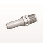 Threaded Connector, Barbed, Natural, 100/Bag - Fits 1/4 inch ID Tubing (0.250 inch, 6.35 mm) x 1/8" NPT - N4S8