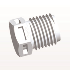 Threaded Plug, White, 100/Bag - 1/4