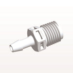 Threaded Connector, Barbed, White, 100/Bag - Fits 3/16 inch ID Tubing (0.188 inch, 4.76 mm) x 1/4" NPT - N8S630