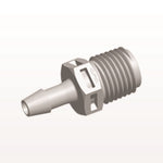 Threaded Connector, Barbed, Natural, 100/Bag - Fits 3/16 inch ID Tubing (0.188 inch, 4.76 mm) x 1/4" NPT - N8S6