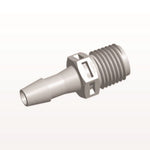 Threaded Connector, Barbed, Natural, 100/Bag - Fits 1/4 inch ID Tubing (0.25 inch, 6.35 mm) x 1/4" NPT - N8S8