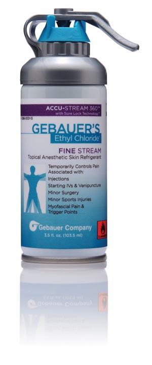 Gebauer Ethyl Chloride Spray, Accu-Stream, 3.5 oz. - 0386-0001-13 - 12 Each